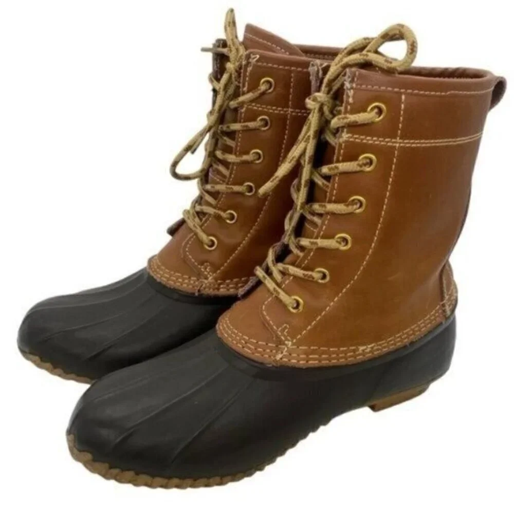 Khombu Women's Letty Leather Duck Boots Waterproof